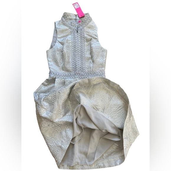 LILLY PULITZER 00 Franci Dress Seaside Grey Full Bloom Brocade NWT - Picture 14 of 16